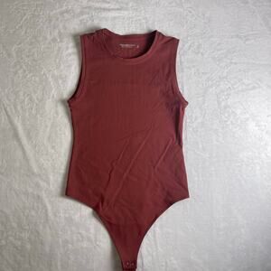 Abercrombie & Fitch Soft A&F Bodysuit Women Small Sleeveless Scoop Neck Mauve